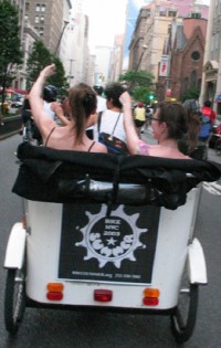 A pedicab gets into the spirit of BikeSummer.