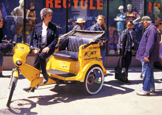A pedicab on 1997 Earth Day - photo by Carter Craft